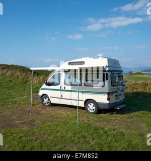 Ford Flair auto-sleeper on a campsite in Wales UK Stock Photo