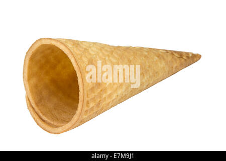 Wafer cup for ice-cream isolated over white background Stock Photo