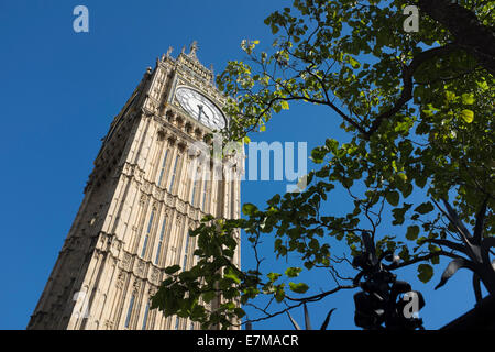 Details of the newly named Elizabeth Tower at the Houses of Parliament in London Stock Photo