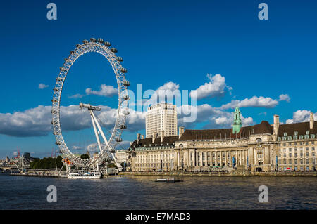 London Eye from Westminster on a summers day Stock Photo