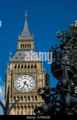 Details of the newly named Elizabeth Tower at the Houses of Parliament in London Stock Photo