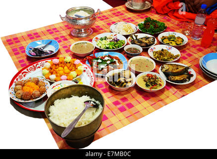 Set Food offerings to monk at thailand Stock Photo