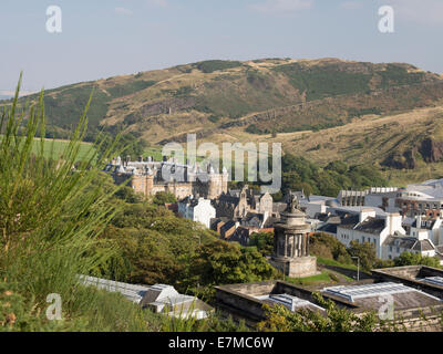 Arthurs Seat Holyrood House and Scottish Parliament seen from Calton Hill Edinburgh Stock Photo