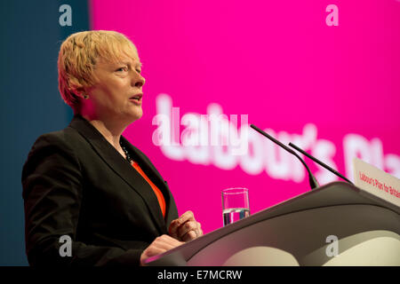 Manchester, UK. 21st September, 2014. Angela Eagle, Shadow Leader of the House of Commons, addresses the auditorium on day one of the Labour Party's Annual Conference taking place at Manchester Central Convention Complex Credit:  Russell Hart/Alamy Live News. Stock Photo