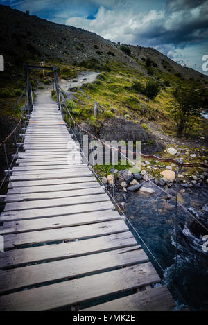 Hiking Trail in Patagonia, Chile. Stock Photo