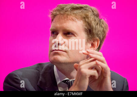 Manchester, UK. 21st Sep, 2014. Tristram Hunt, Shadow Secretary of State for Education, at day one of the Labour Party's Annual Conference taking place at Manchester Central Convention Complex Credit:  Russell Hart/Alamy Live News. Stock Photo