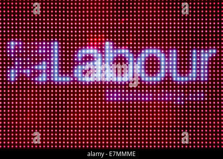 Manchester, UK. 21st Sep, 2014. An LED board at day one of the Labour Party's Annual Conference taking place at Manchester Central Convention Complex Credit:  Russell Hart/Alamy Live News. Stock Photo