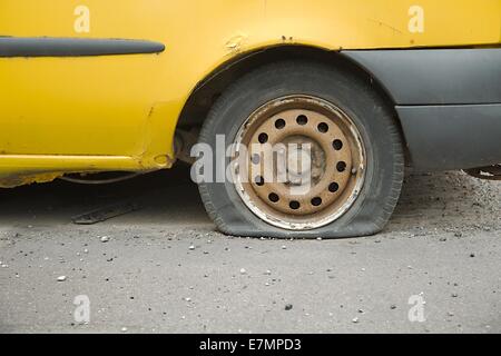 Flat Tire Stock Photo