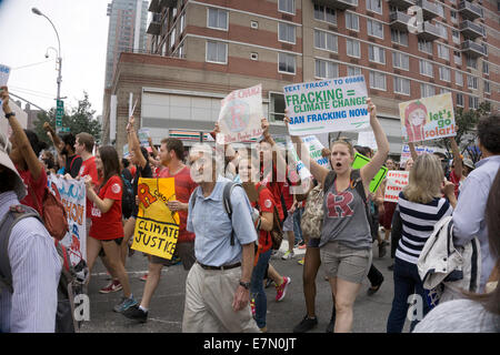 New York, USA. 21st September, 2014. Many  thousands of people from the United States & other countries joined New Yorkers in a massive Peoples Climate March demanding action from world leaders against global climate change & filling the streets of midtown Manhattan with a colorful vocal urgent presence. Credit:  Dorothy Alexander/Alamy Live News Stock Photo