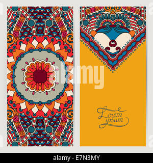 decorative label card for vintage design, ethnic pattern Stock Photo