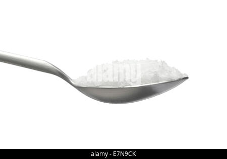 Sea Salt on spoon Stock Photo