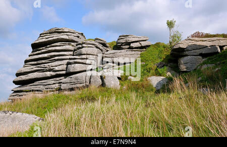 Bellever Tor, Near Postbridge, Dartmoor Granite Rock Outcrop Stock Photo