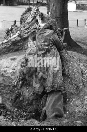 British army sniper of WW11 in full camouflage Stock Photo
