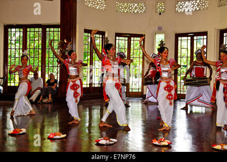 Kandyan Dancers in Costumes,The three classical dance forms differ in their styles, body-movements and gestures,Kandy,Sri Lanka Stock Photo