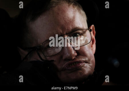 Professor Stephen Hawking at the Premier of the biopic of his life, 'Hawking' Stock Photo