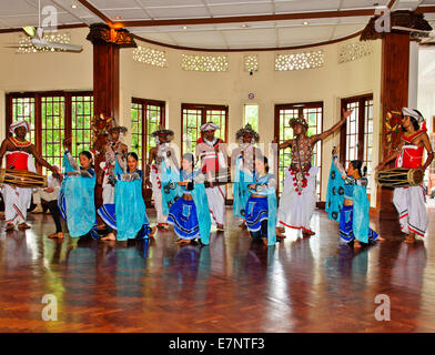 Kandyan Dancers in Costumes,The three classical dance forms differ in their styles, body-movements and gestures,Kandy,Sri Lanka Stock Photo