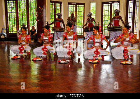 Kandyan Dancers in Costumes,The three classical dance forms differ in their styles, body-movements and gestures,Kandy,Sri Lanka Stock Photo