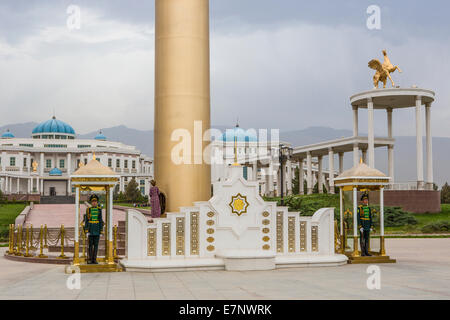 Ashgabat, Ethnography, Turkmenistan, Central Asia, Asia, architecture, city, culture, dome, guard, history, marble, men, museum, Stock Photo