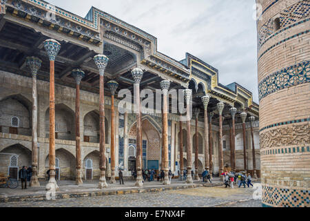 Bolo Khaouz, Bukhara, Uzbekistan, cloudy, architecture, city, colourful, columns, history, mosque, silk road, touristic, travel, Stock Photo