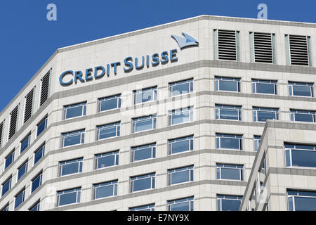 Credit Suisse Building, Canary Wharf, London, UK. Stock Photo