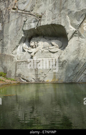 Monument, lion, lion monument, LU, Lucerne, Switzerland, Europe, glacier garden Stock Photo