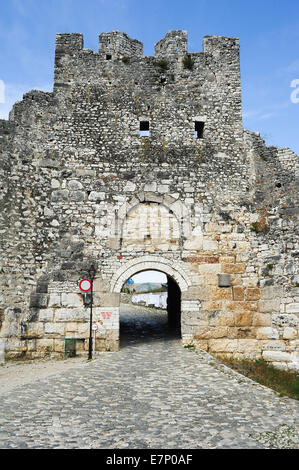 Castle, Albania, Albanian, architecture, Balkans, berat, berati, building, byzantine, citadel, city, culture, Europe, European, Stock Photo