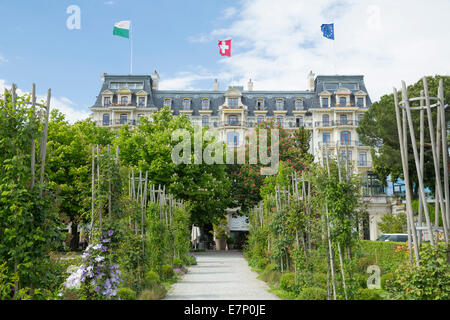 Hotel, beau Rivage Palace, Lausanne, canton, VD, Vaud, Western Switerland, Romandie, catering, restaurant, hotel, Switzerland, E Stock Photo