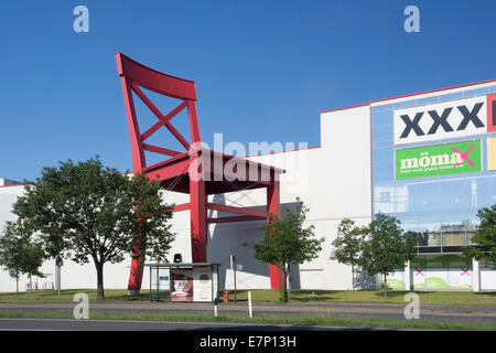 Germany, Europe, Nuremberg, advertisement, architecture, big, chair, city, colourful, commercial, proportion, red, scape, visual Stock Photo