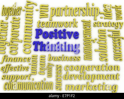 3d image Positive Thinking concept word cloud background Stock Photo