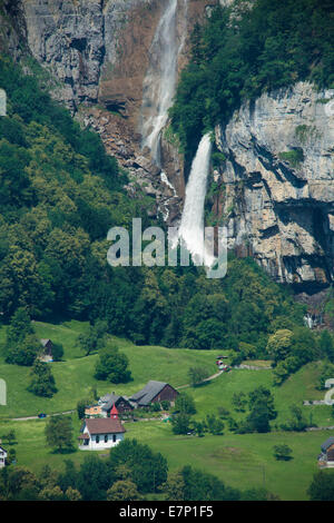 Walensee Spring Walensee, Rinquelle, Bethlis, water, waterfall, SG, canton St. Gallen ...