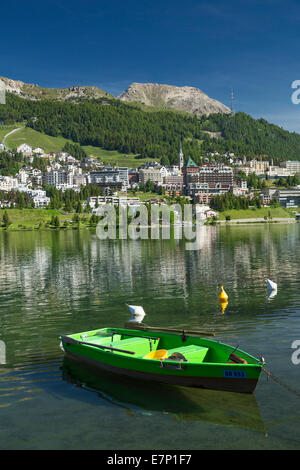 Engadin, Engadine, Saint Moritz, St. Moritz, Saint Moritz, St. Moritzersee, canton, GR, Graubünden, Grisons, Upper Engadine, mou Stock Photo