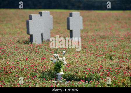 Europe, Greece, Greek, Crete, Mediterranean, island, Chania Bay, German, war, cemetery, military, Maleme Stock Photo