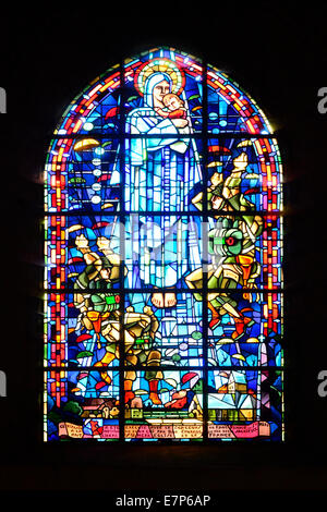 Ste Sainte Mere Eglise Stained Glass Catholic Church France Europe FR ...