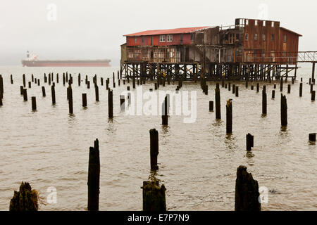 Columbia River Art Print, Old Red, Fishing Net Shed, Astoria