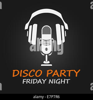 Disco party poster. Vector illustration. Stock Photo