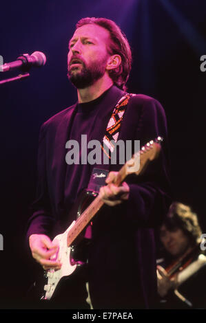 Frankfurt, West Germany. 5th Mar, 1990. Eric Clapton in concert at the Festhalle on March 5, 1990 in Frankfurt, West Germany.ZUMA Press/Scott A. Miller © Scott A. Miller/ZUMA Wire/ZUMAPRESS.com/Alamy Live News Stock Photo