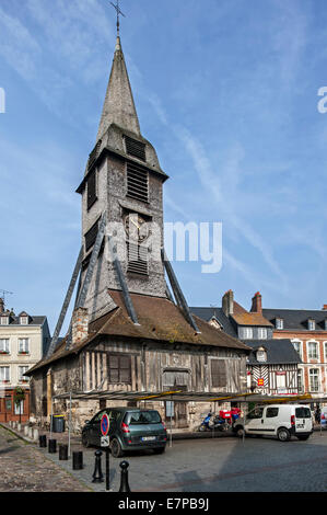 Wooden bell tower of the Church of Saint Catherine / église Sainte-Catherine, Honfleur, Calvados, Lower Normandy, France Stock Photo