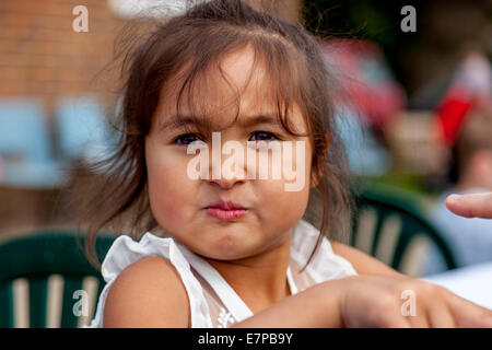 Angry Little Child, Hartfield Village Fete, Sussex, England Stock Photo