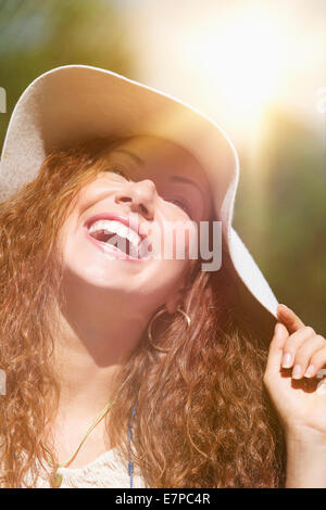 Portrait of woman wearing hat Stock Photo