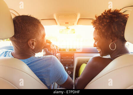 Mature couple in car Stock Photo