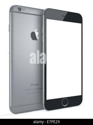 Apple Space Gray iPhone 6 Plus with blank screen Stock Photo
