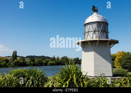 New Zealand, Old Portland Island Lighthouse Stock Photo