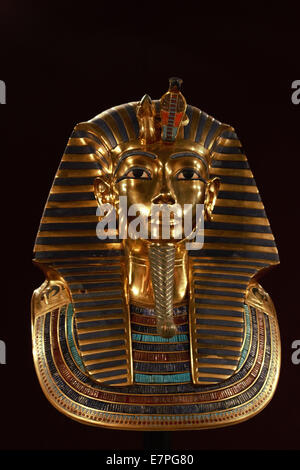 Front shot of king tut's death mask Stock Photo