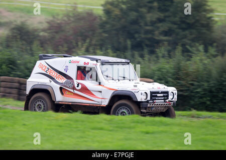 A rally car takes to the track at Rallyday at Castle Combe Stock Photo