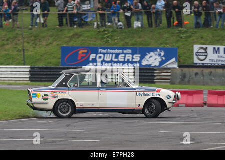 A rally car takes to the track at Rallyday at Castle Combe Stock Photo