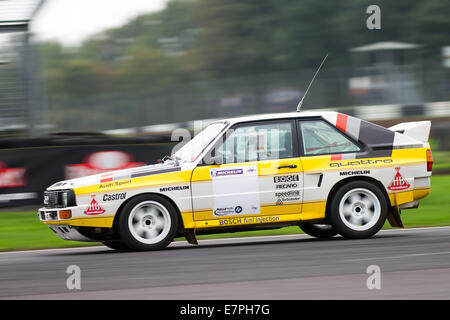 A rally car takes to the track at Rallyday at Castle Combe Stock Photo