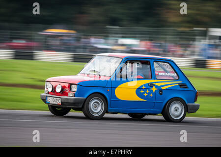 A rally car takes to the track at Rallyday at Castle Combe Stock Photo