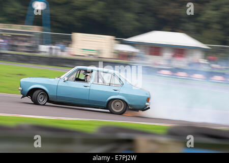 A rally car takes to the track at Rallyday at Castle Combe Stock Photo