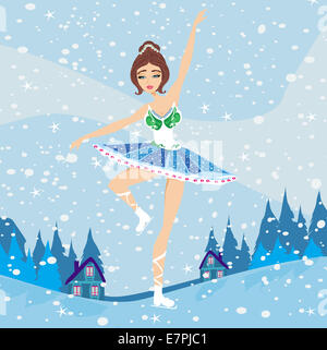 beautiful figure skater Stock Photo