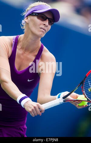 Flushing Meadows, NY, USA. 31th Aug, 2014.Mirjana Lucic-Baroni (CRO) in 4th round action at the US Open Tennis Championships. © Stock Photo